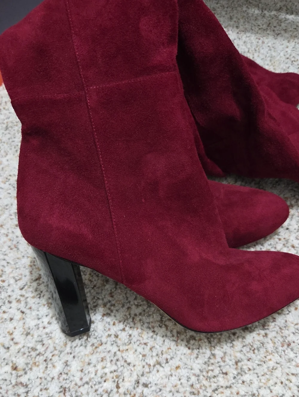 Diane Von Furstenberg Over-the-Knee Suede Boots in Burgundy Never Worn